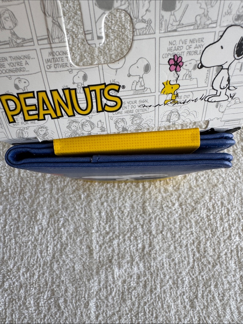 Peanuts Snoopy Blue Passport Holder with Red Heart Accents - Picture 10 of 11